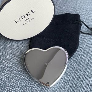 silver plated heart shaped Compact mirror Links of London